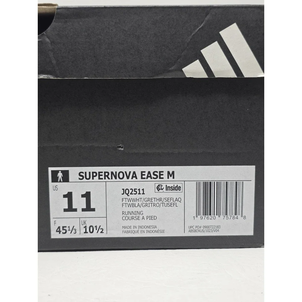 adidas Supernova Ease Size 11 Mens White Sneakers Athletic Shoes JQ2511 New